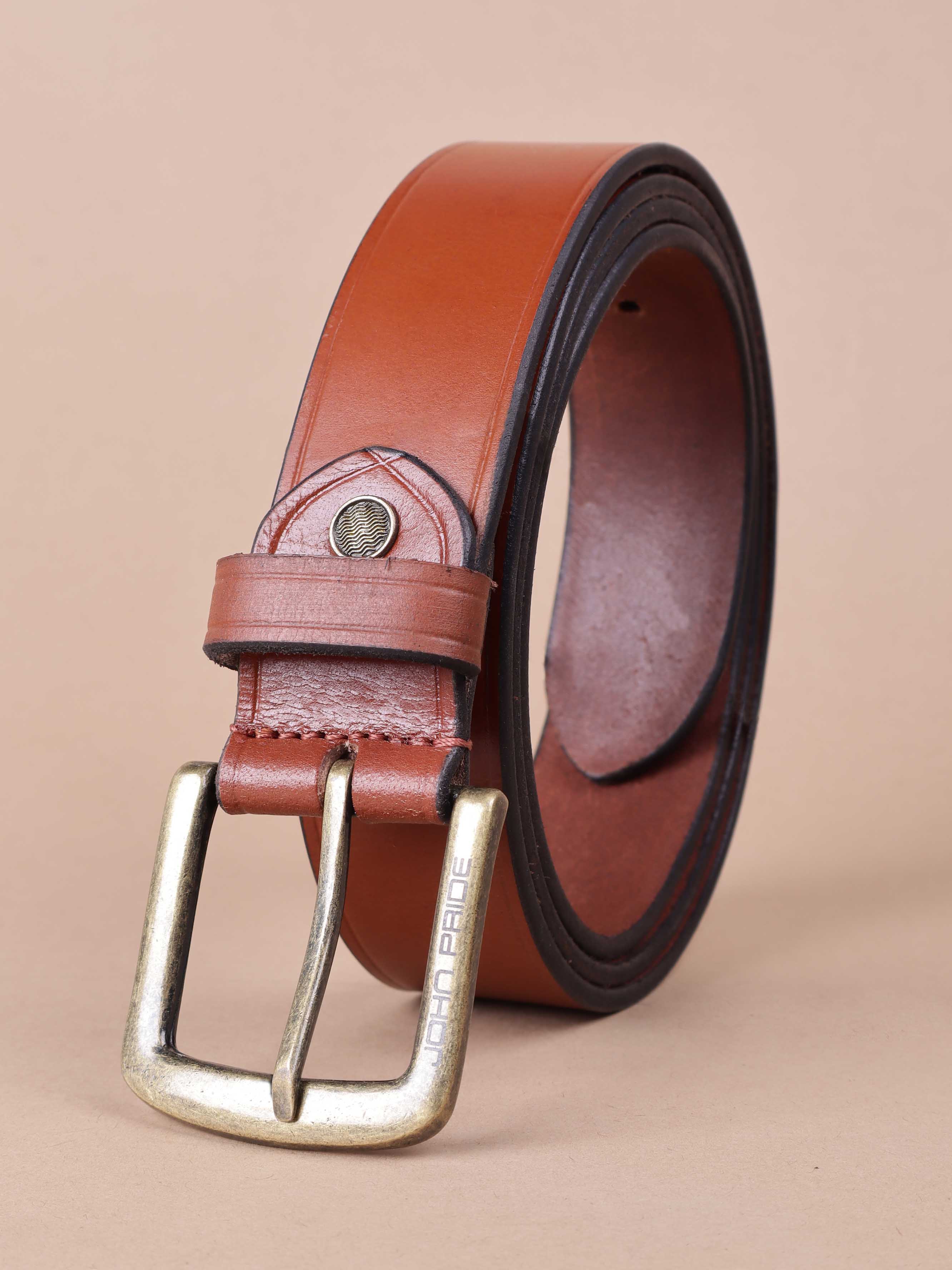 Brown Solid Leather Belt