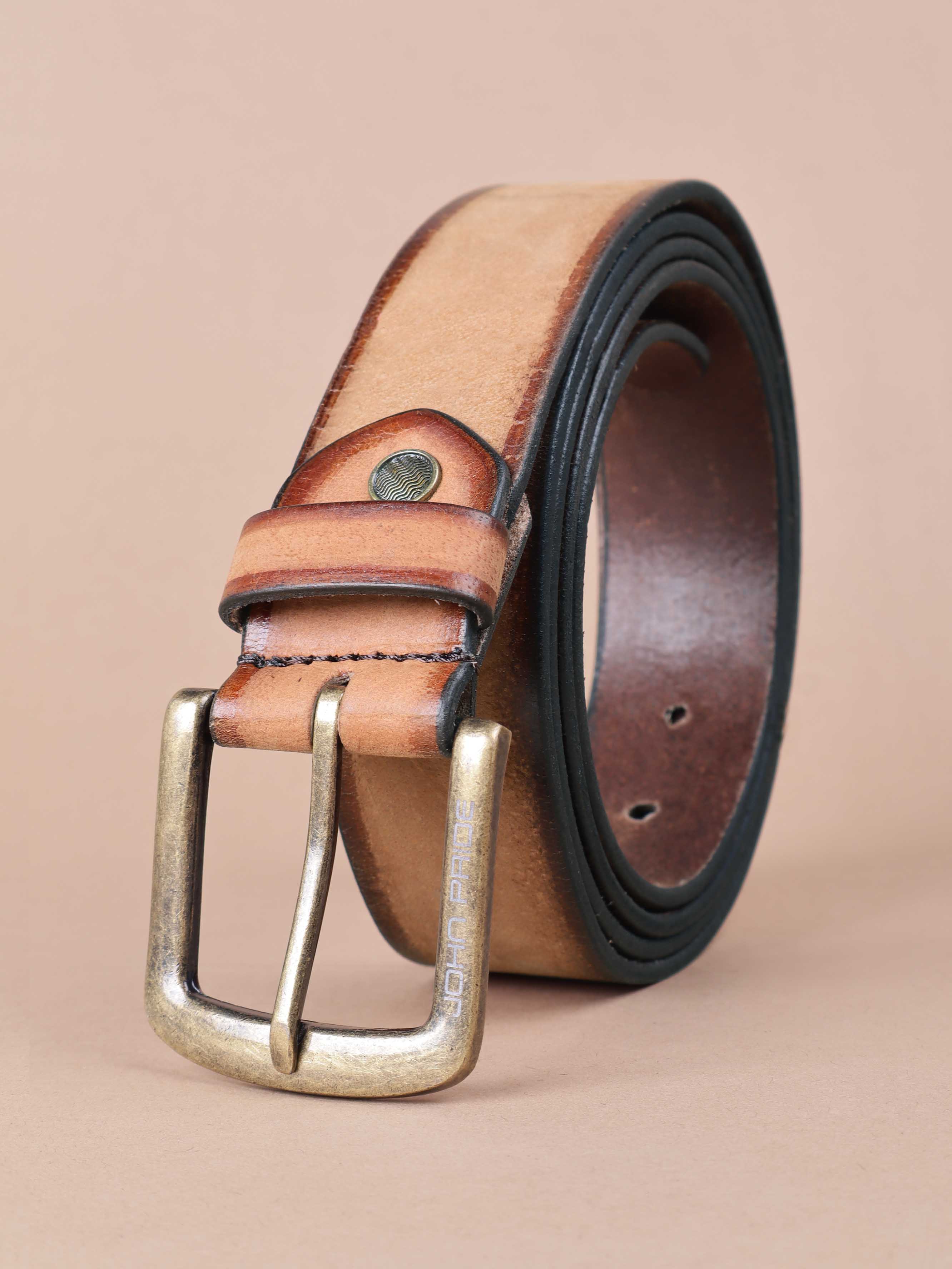 Tan Rugged Look Leather Belt