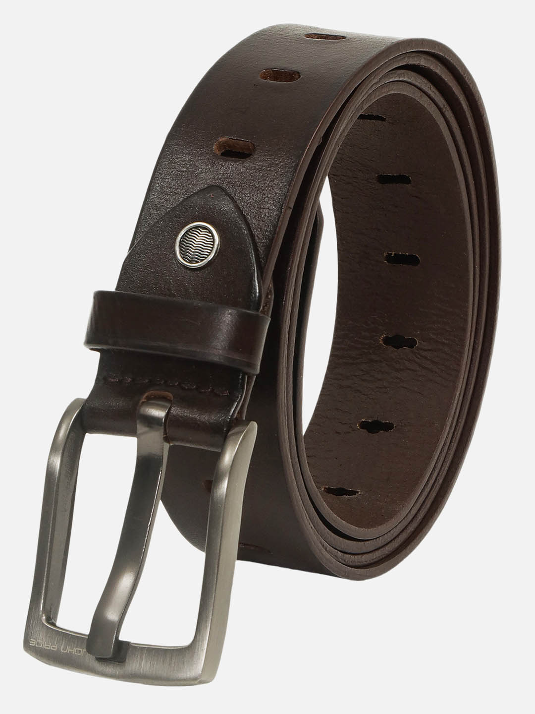 Studded Brown Leather Belt