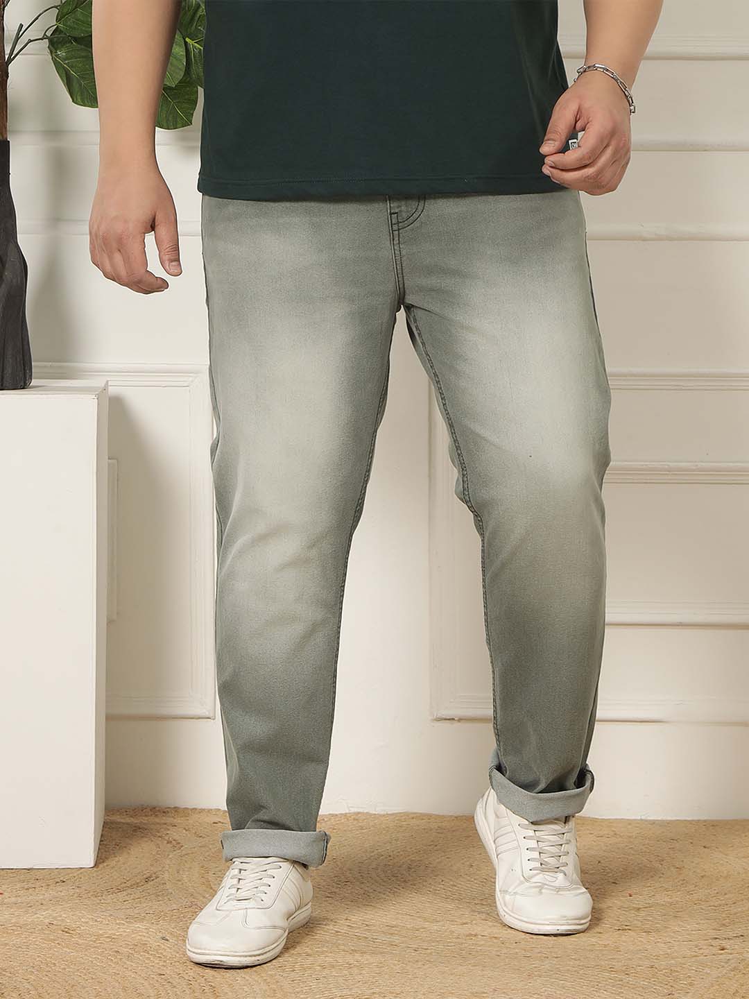 Sage Fade Elasticated Jeans