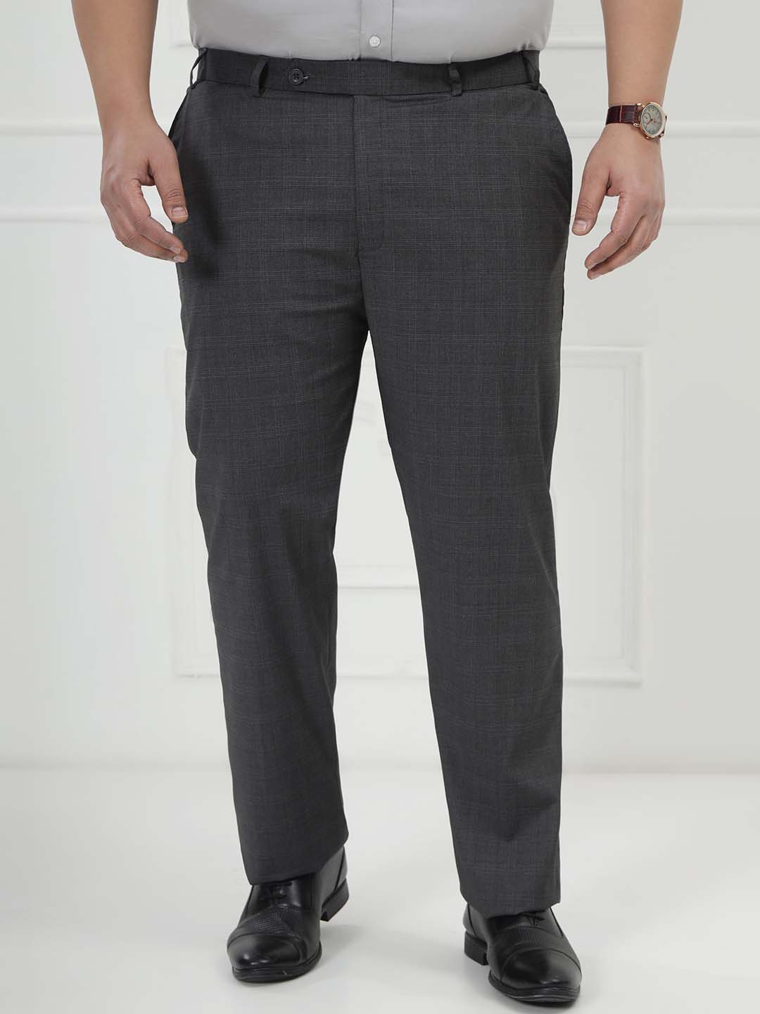 Graphite Check Formal Trousers