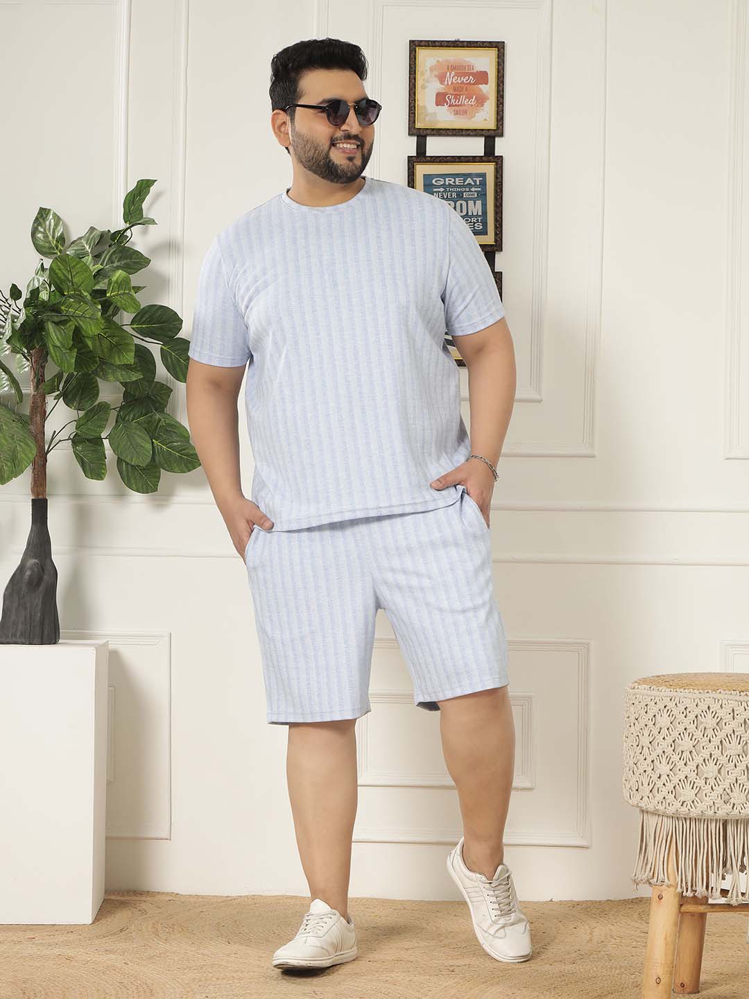 Azure Stripe Co-ord Set