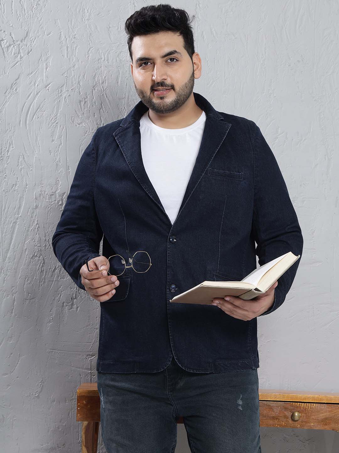 Deep Azure Denim Blazer