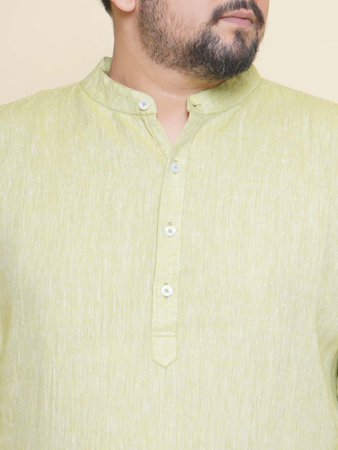 Muted Lime Linen Kurta sets