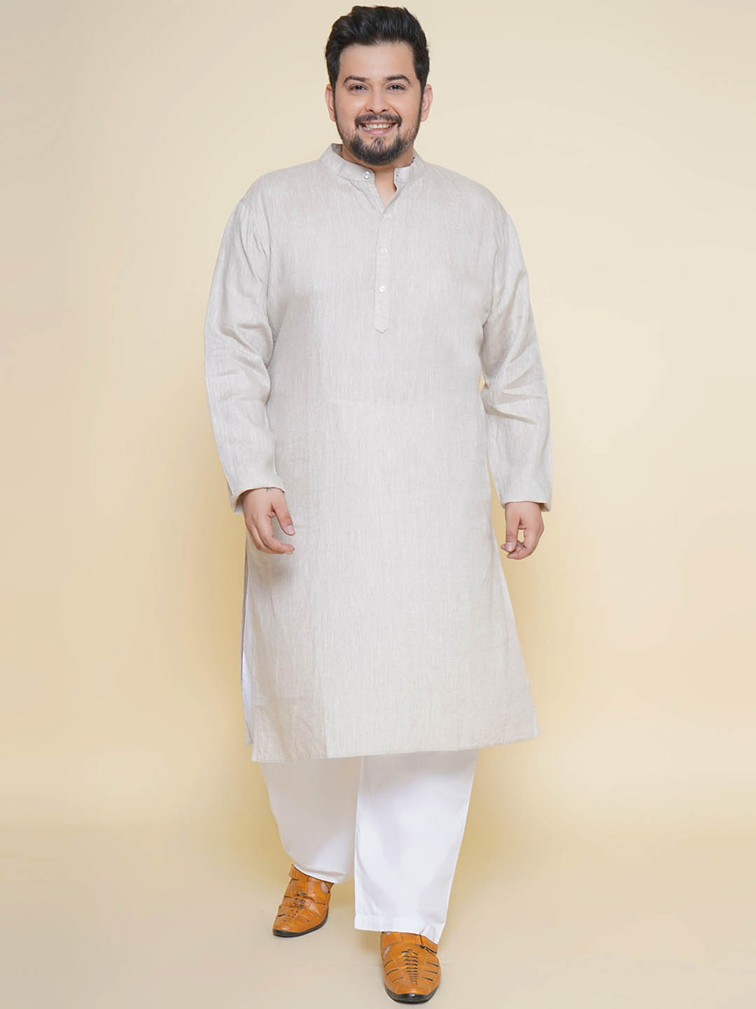 Rusty Pebble Linen Kurta sets