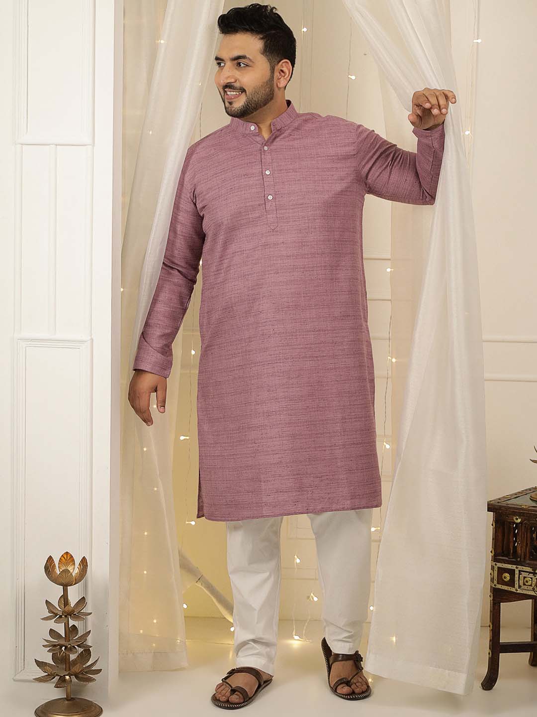 Majestic Mauve Silk Kurta Set