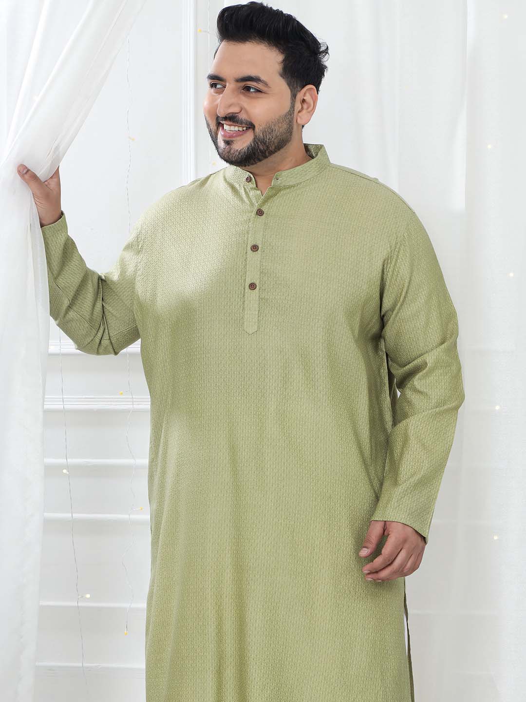 

Emerald Mist Satin Kurta