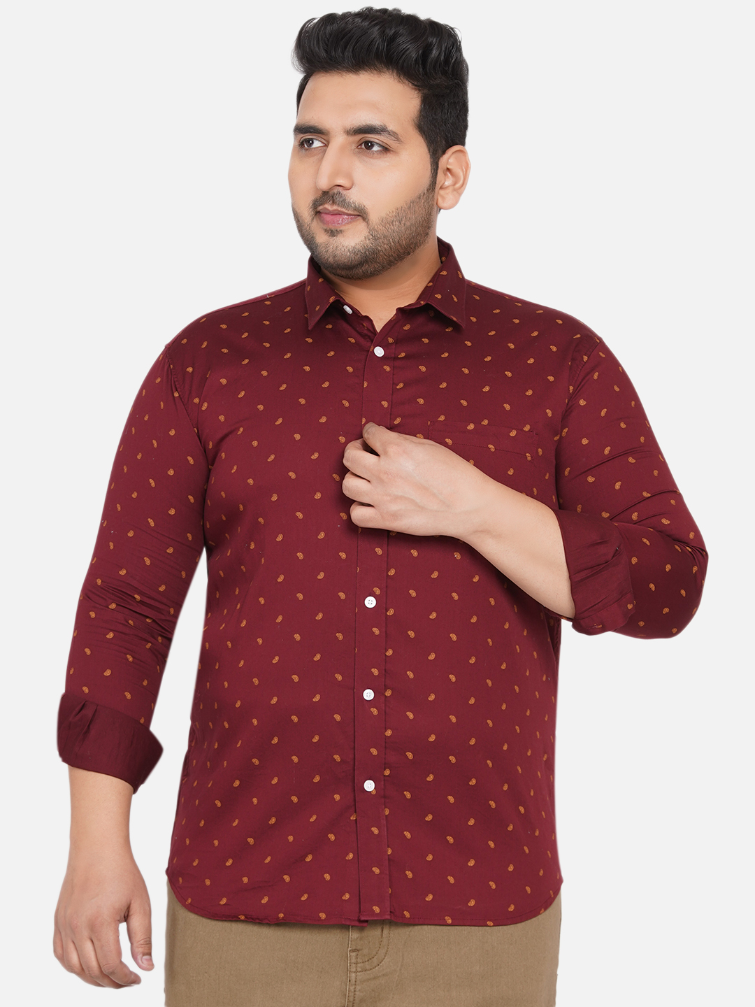 Paisley Printed Maroon Shirt