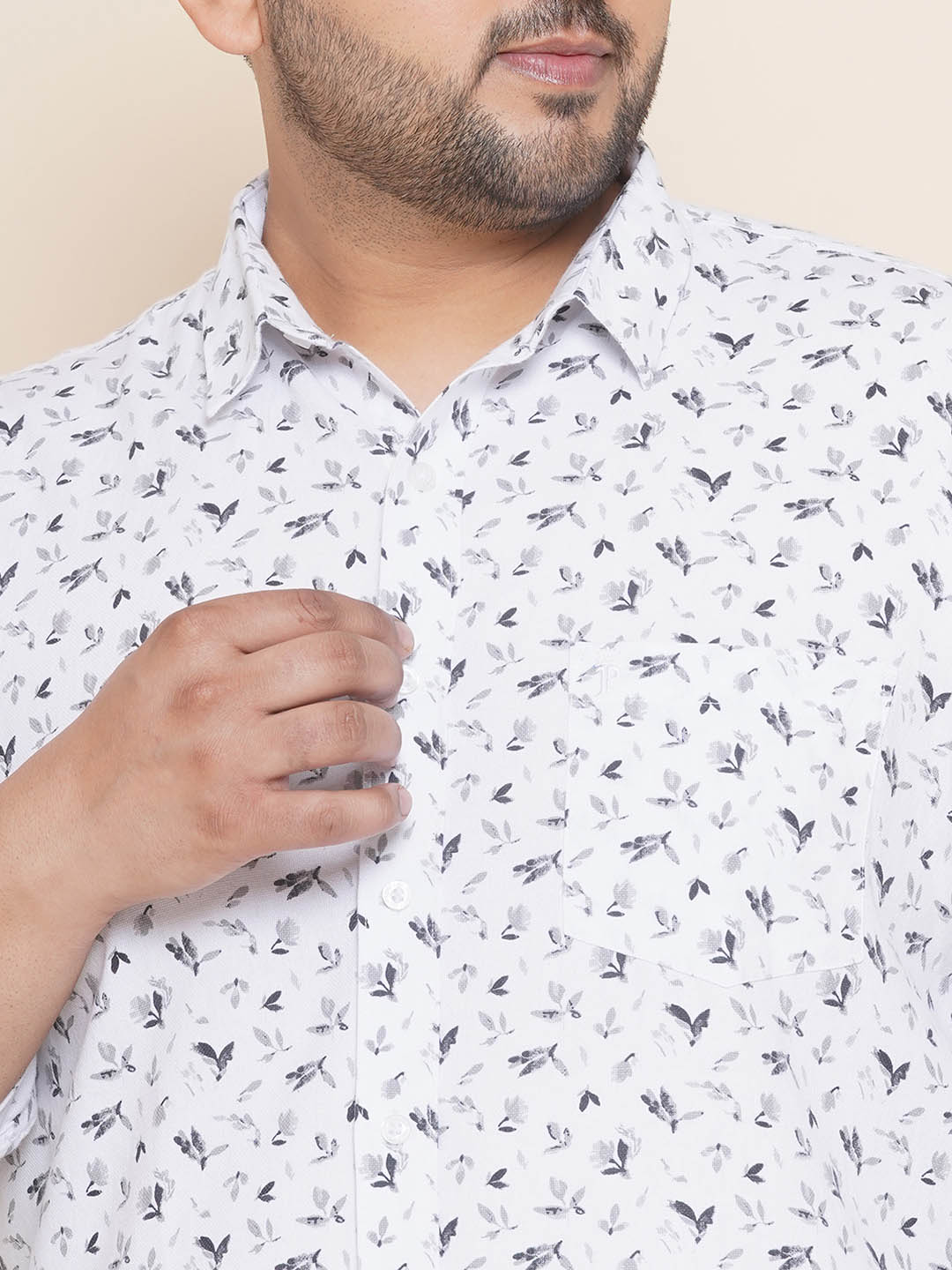 White Dobby Print