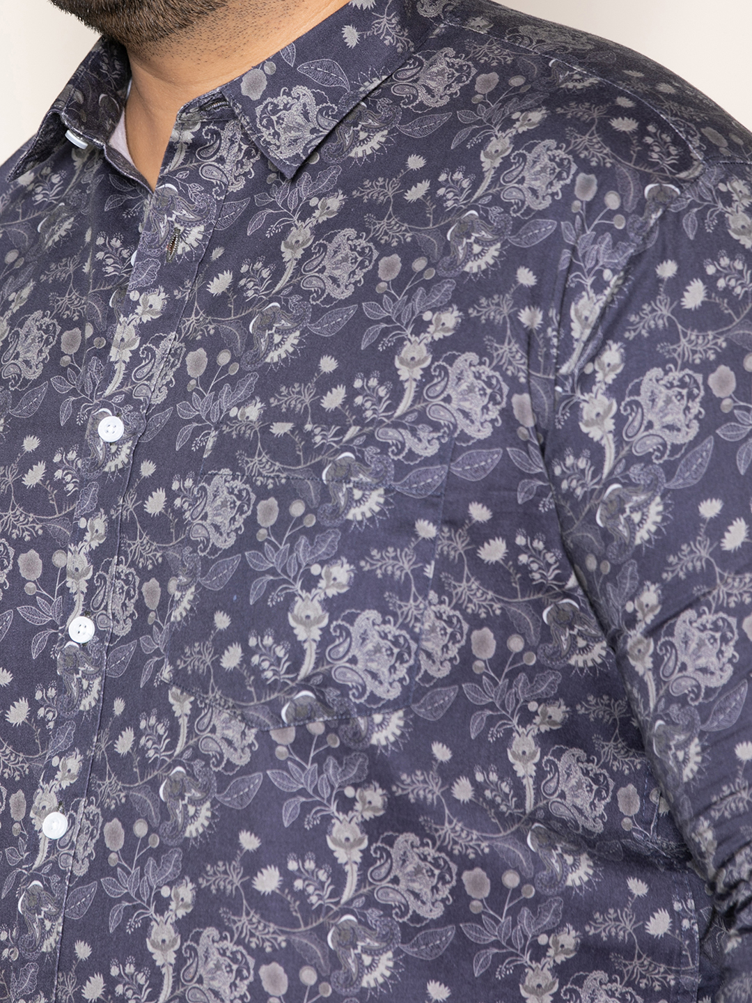 Floral Digital Print Evening Shirt