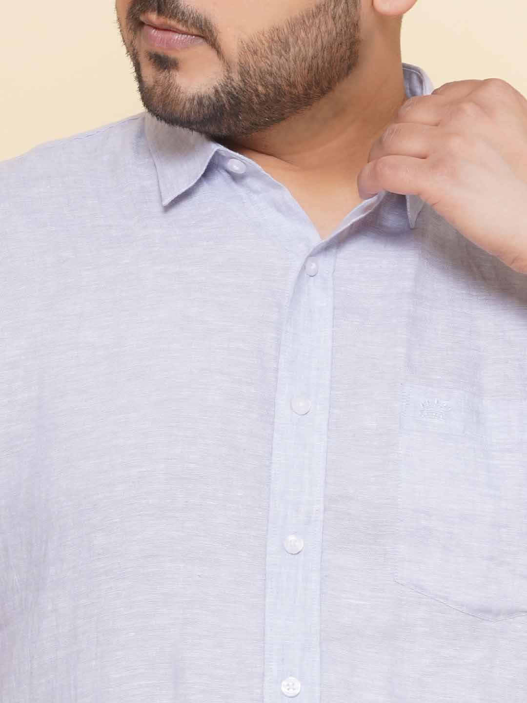 Delicate Blue Mist Pure Linen Shirt