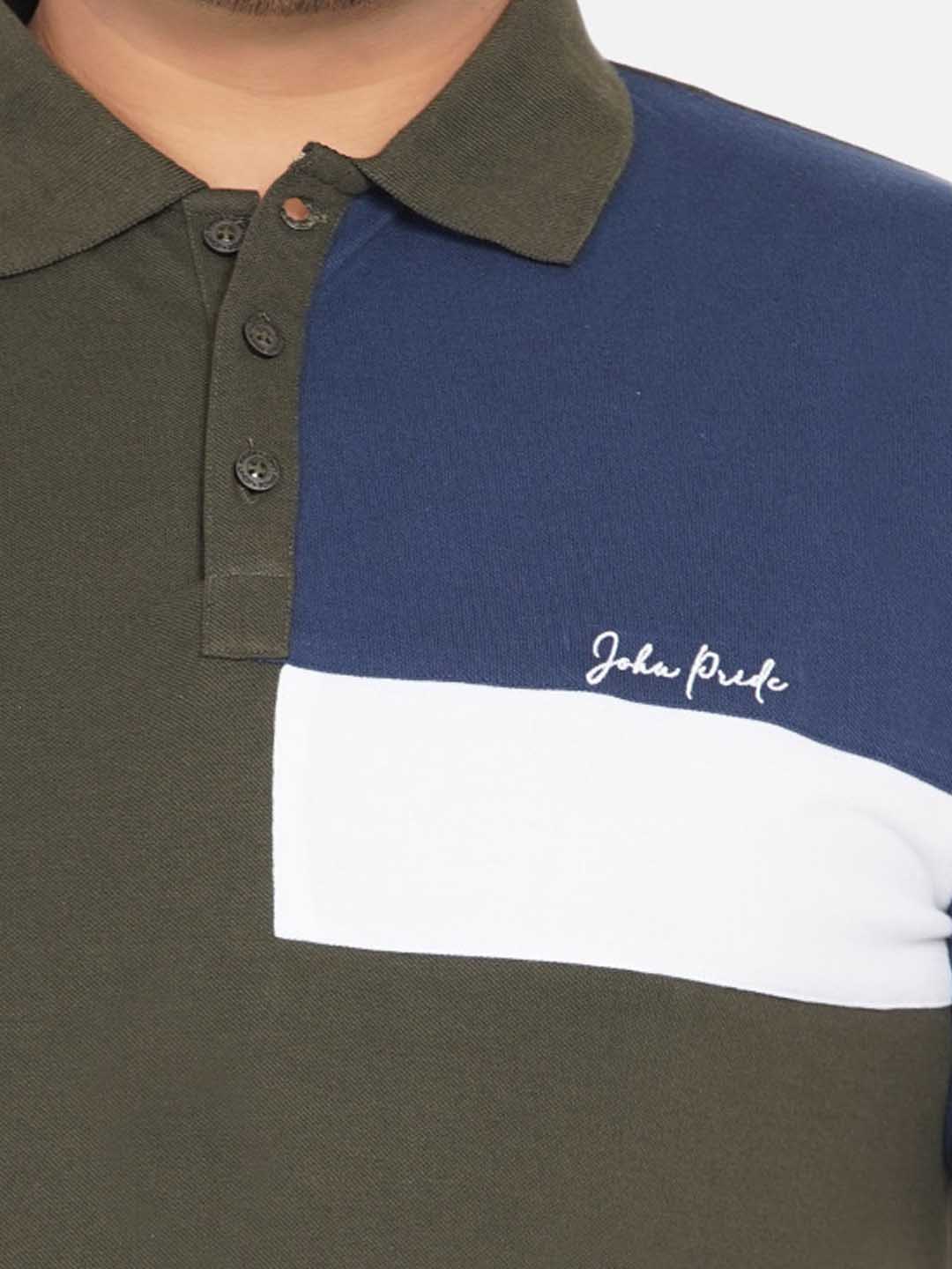Olive Colorblocked Polo