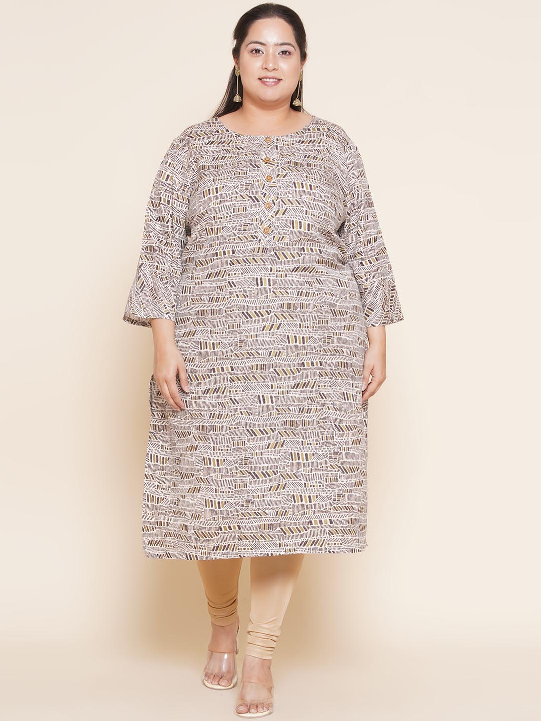 Beige Motif Kurti