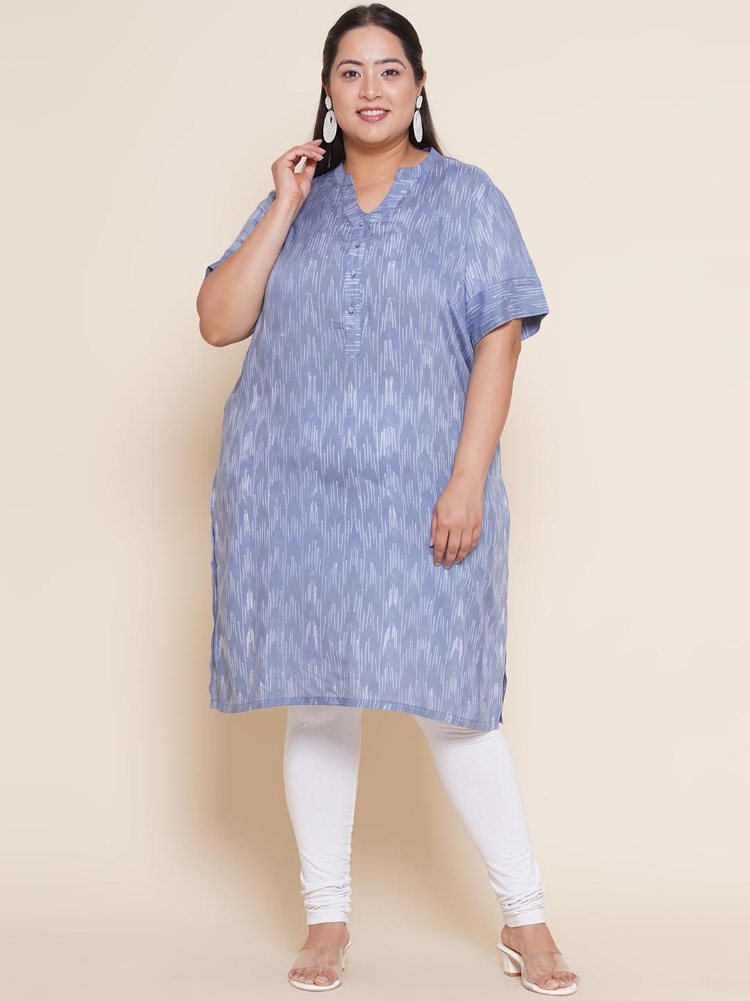 Blue Printed Modal Kurta