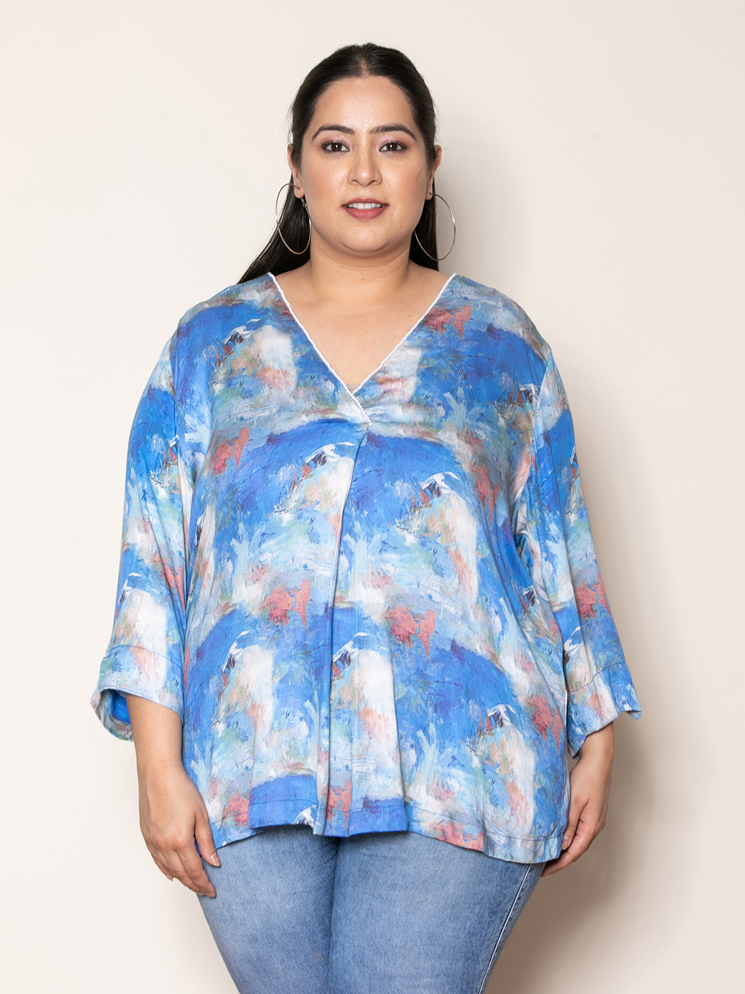 Blue Abstract Top