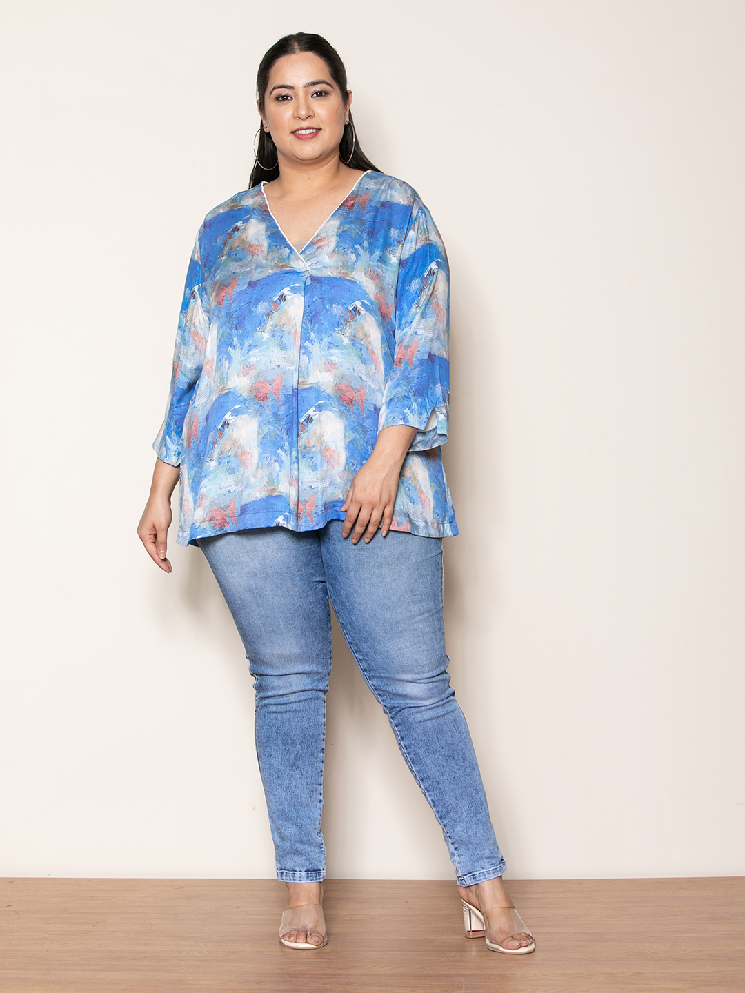 Blue Abstract Top