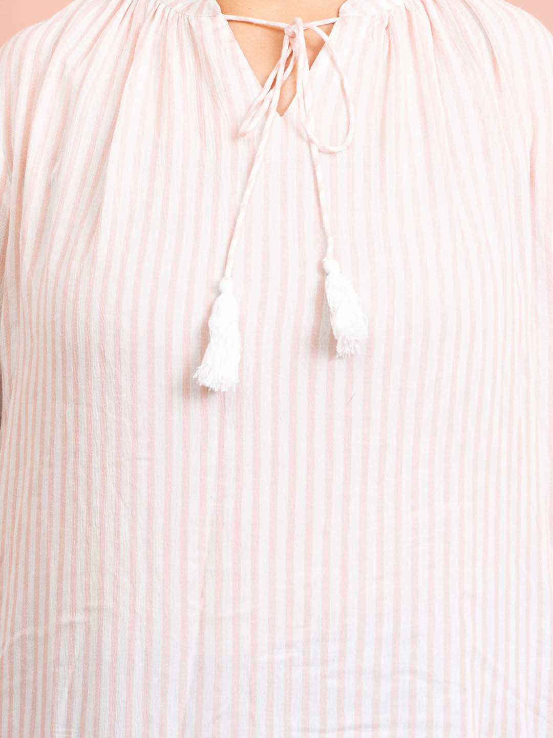 Pink Vertical Stripes Top